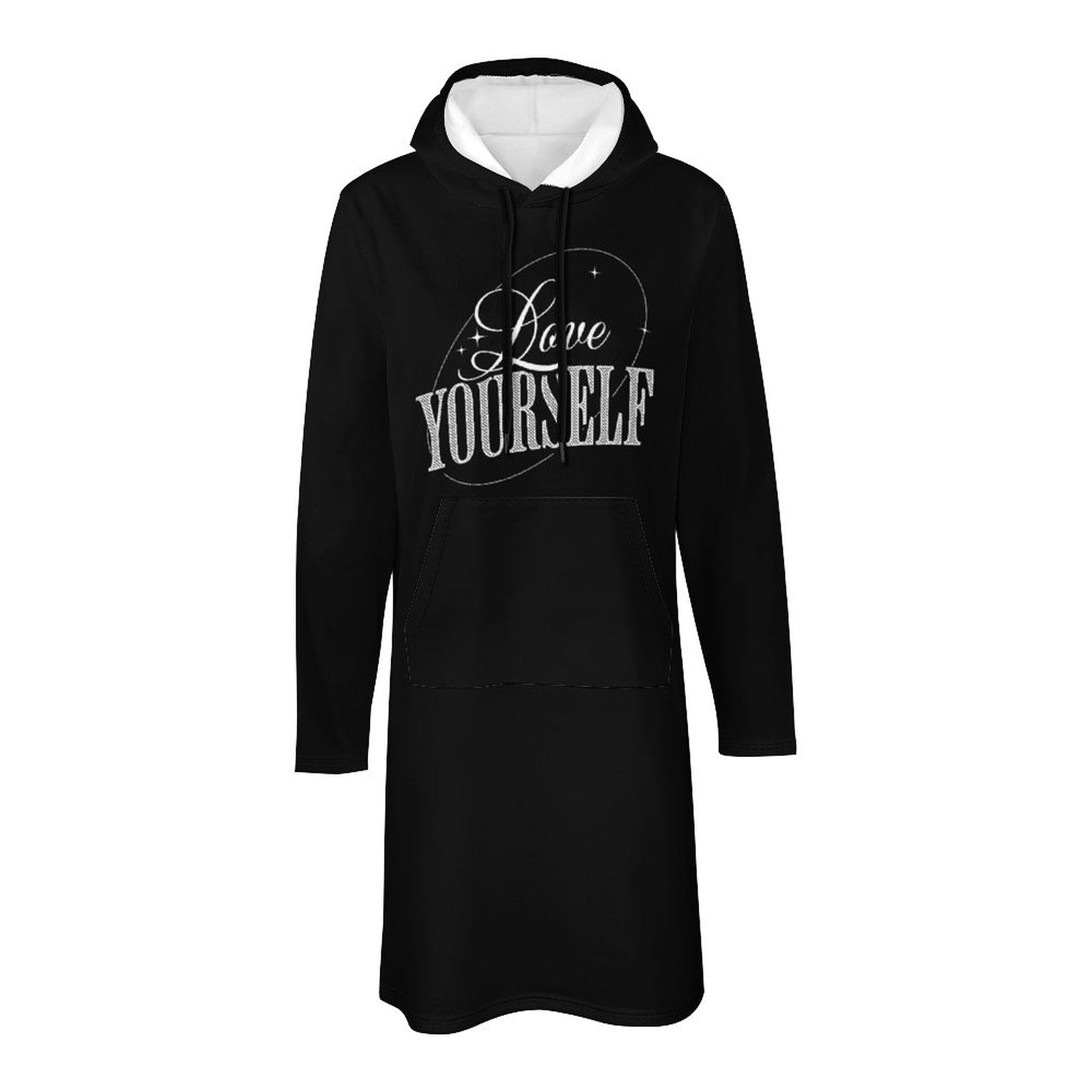 Long Sleeve Hoodie Dress - Love Yourself