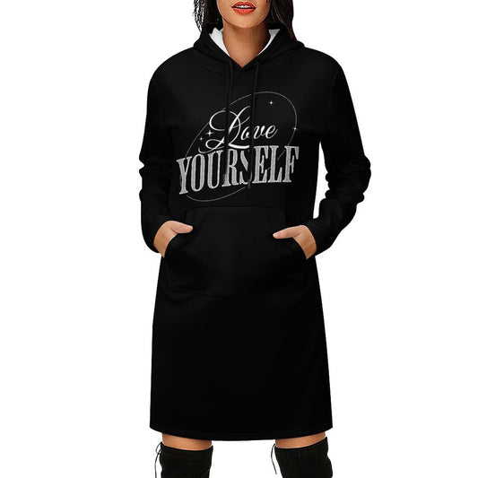 Long Sleeve Hoodie Dress - Love Yourself