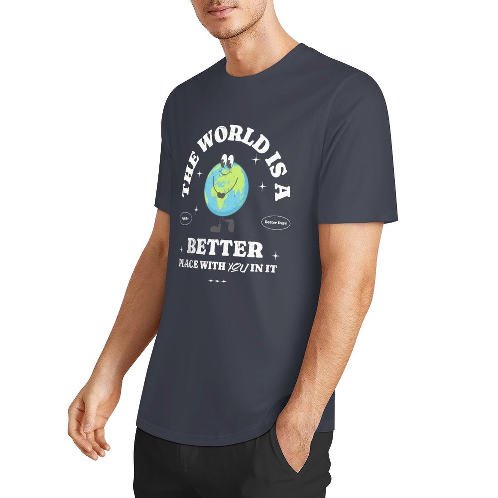 Unisex Short Sleeve T-shirt - The World's Better with You (Blues)