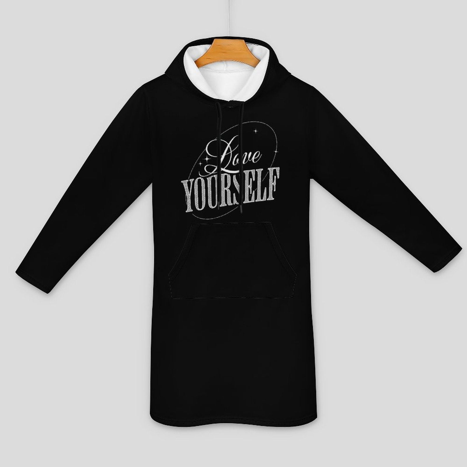 Long Sleeve Hoodie Dress - Love Yourself