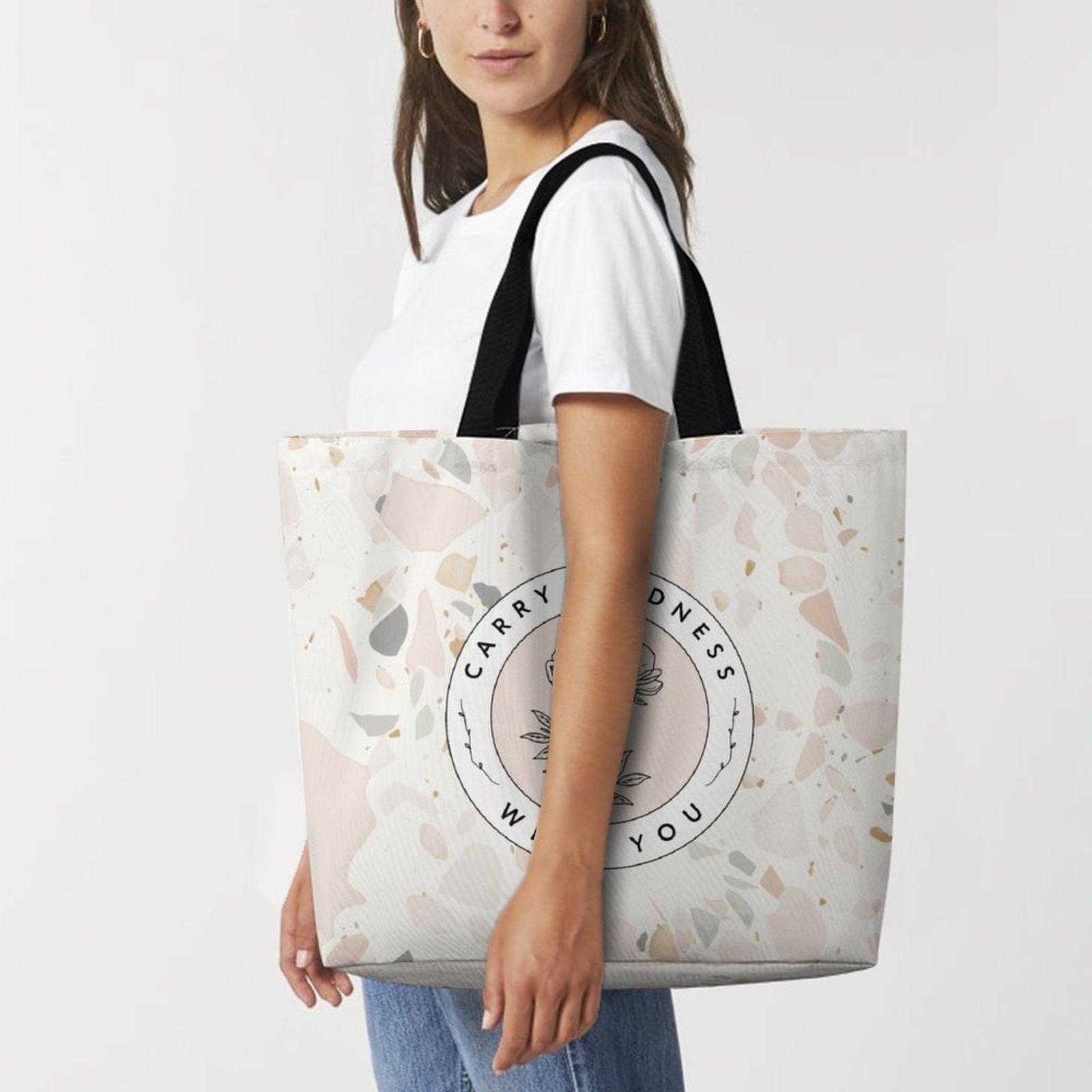 Large One-Shoulder Shopping Bag - Carry Kindness