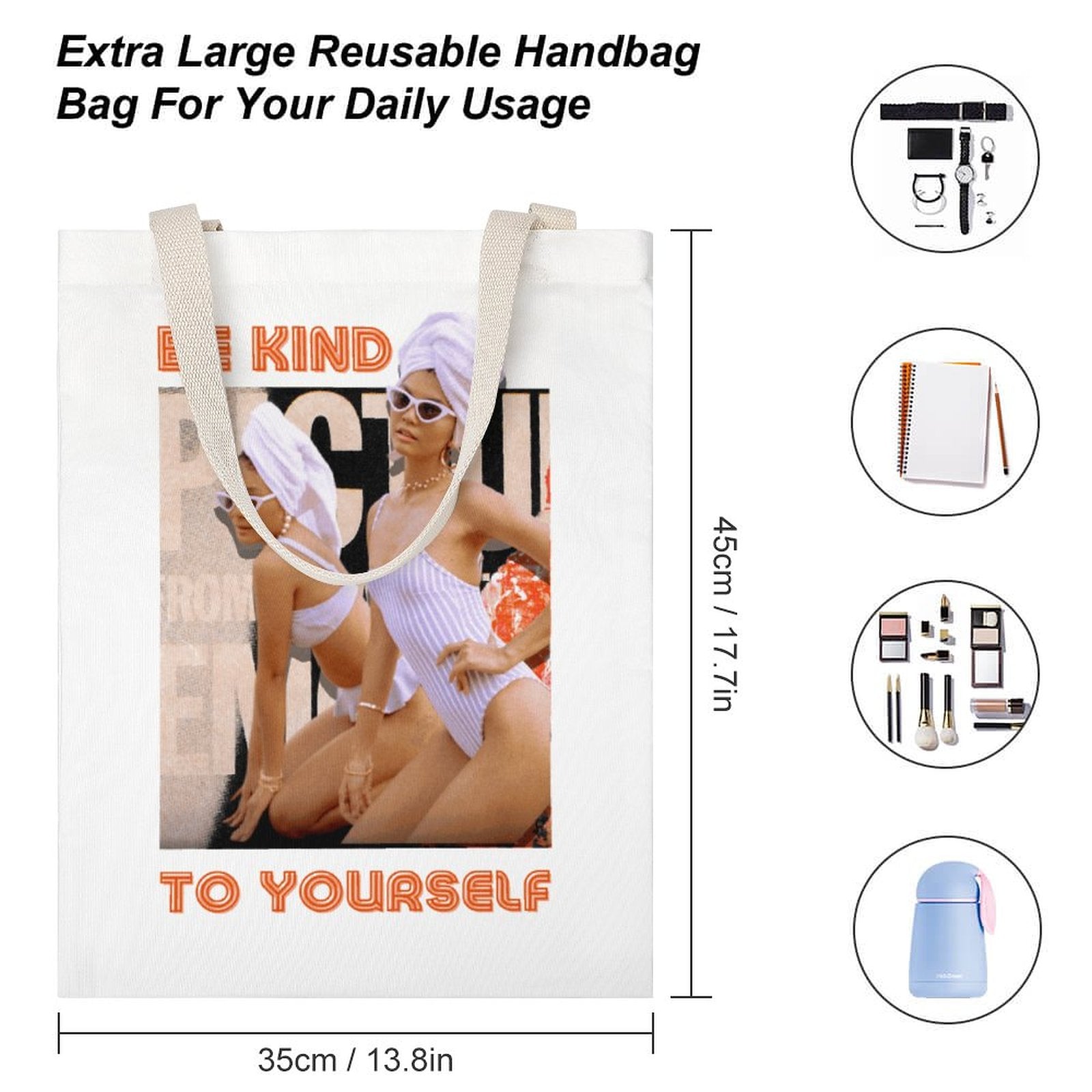 Tote Canvas Bag - Be Kind to Yourself