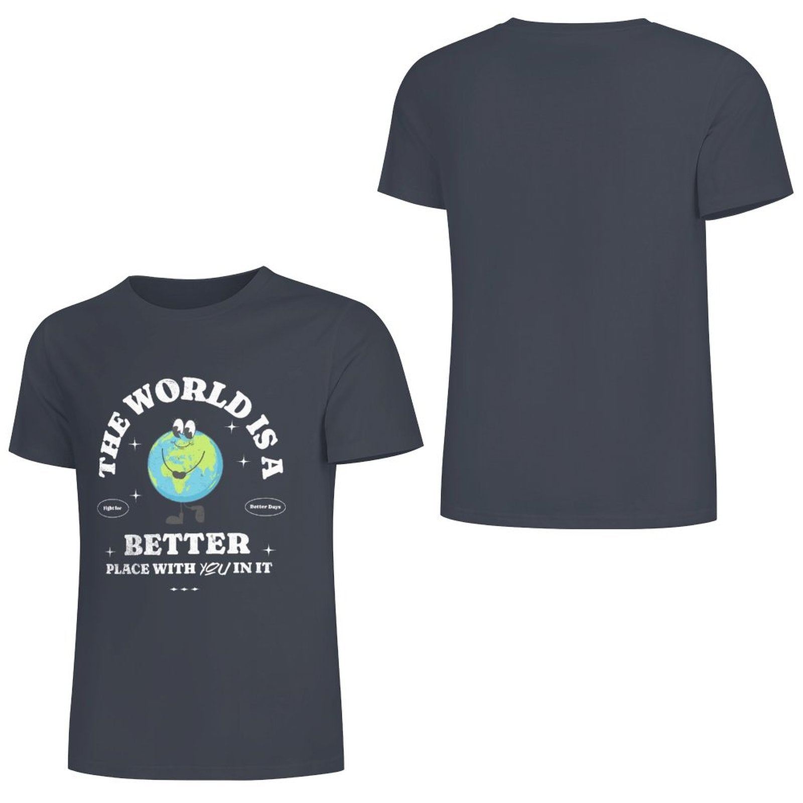 Unisex Short Sleeve T-shirt - The World's Better with You (Blues)