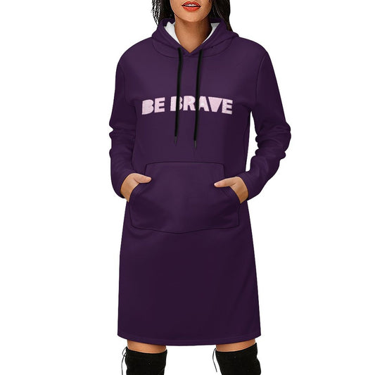 Long Sleeve Hoodie Dress - Be Brave