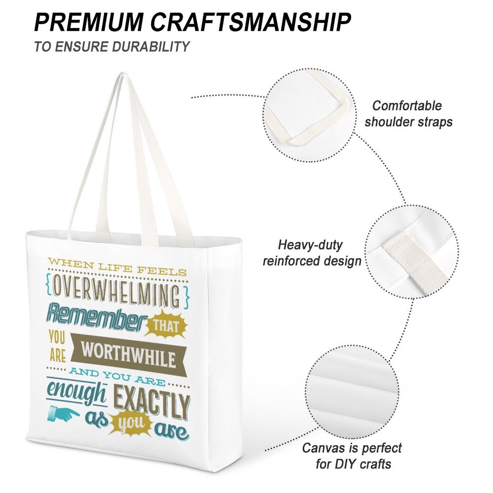 Women's Canvas Tote Bags - When Life Feels Overwhelming