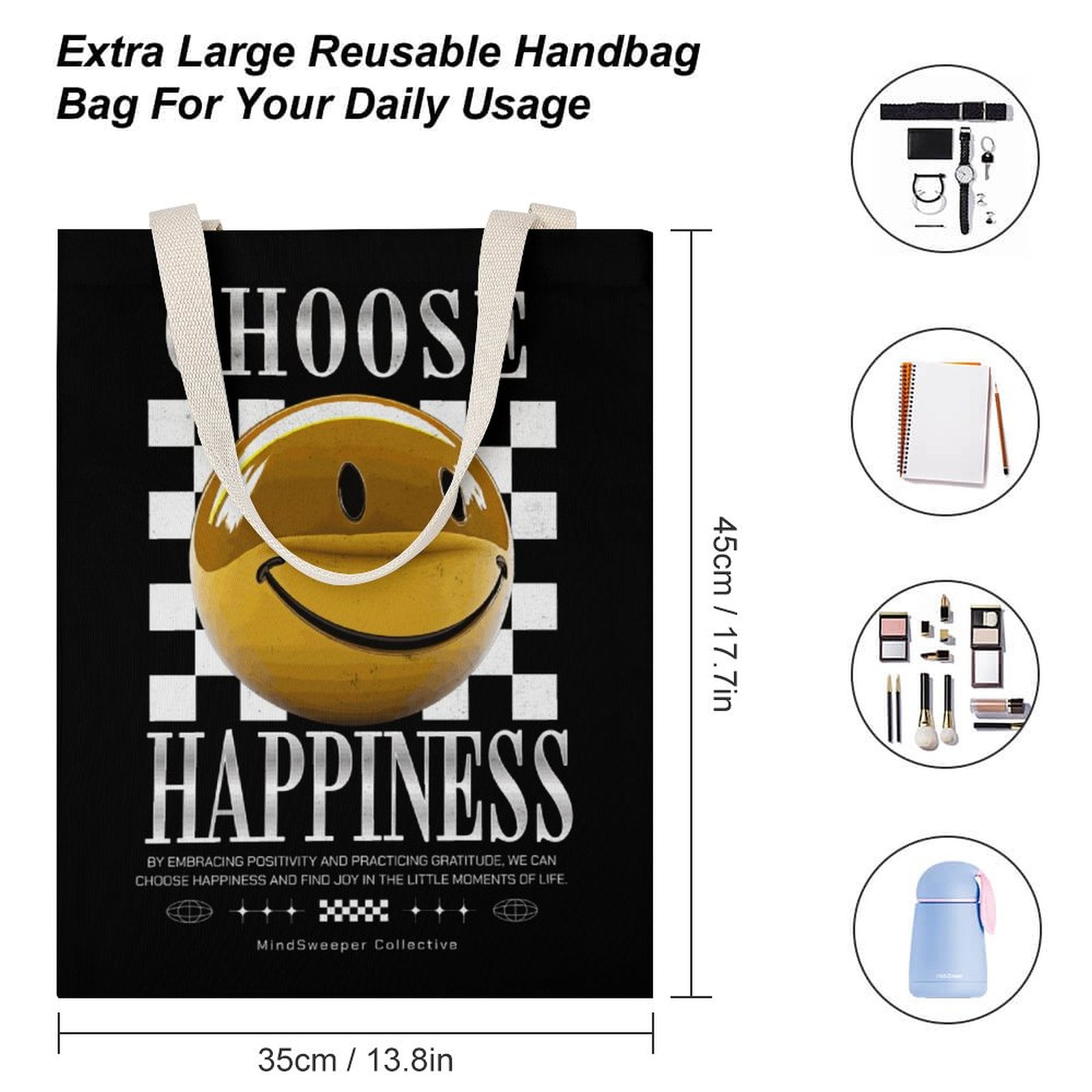 Canvas Tote Bag - Choose Happiness