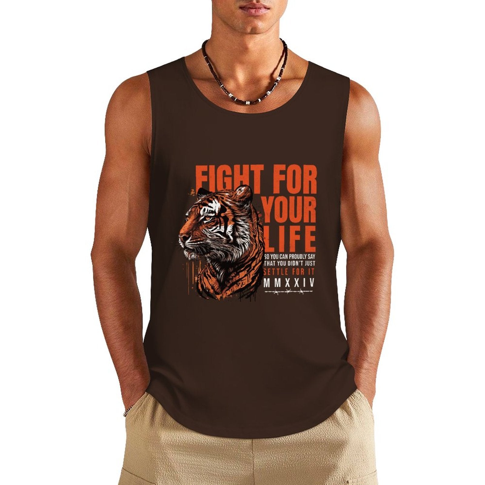 Débardeur athlétique pour hommes - Tiger Fight for Your Life