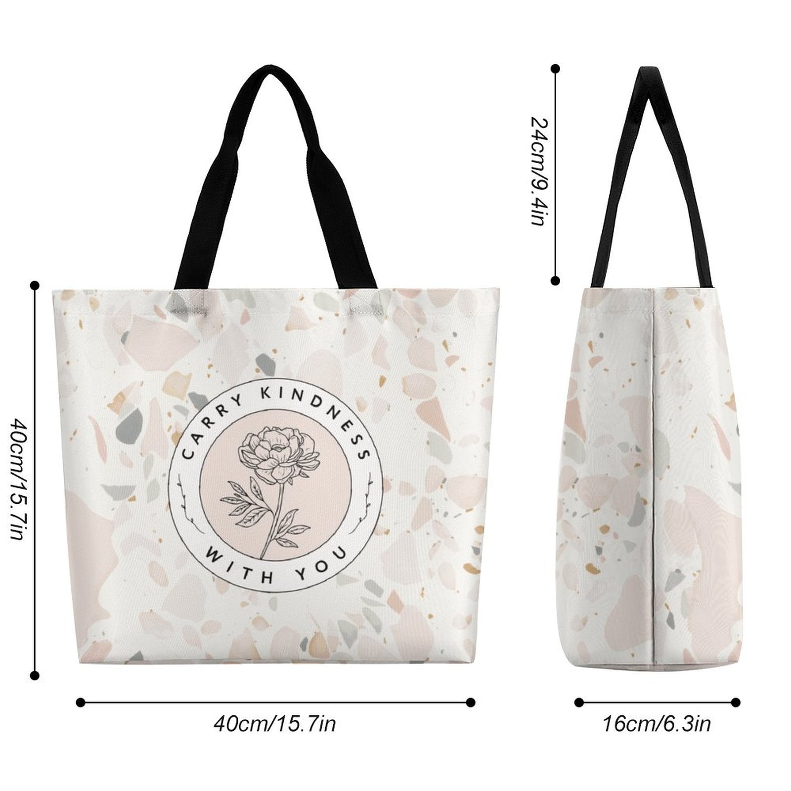 Large One-Shoulder Shopping Bag - Carry Kindness