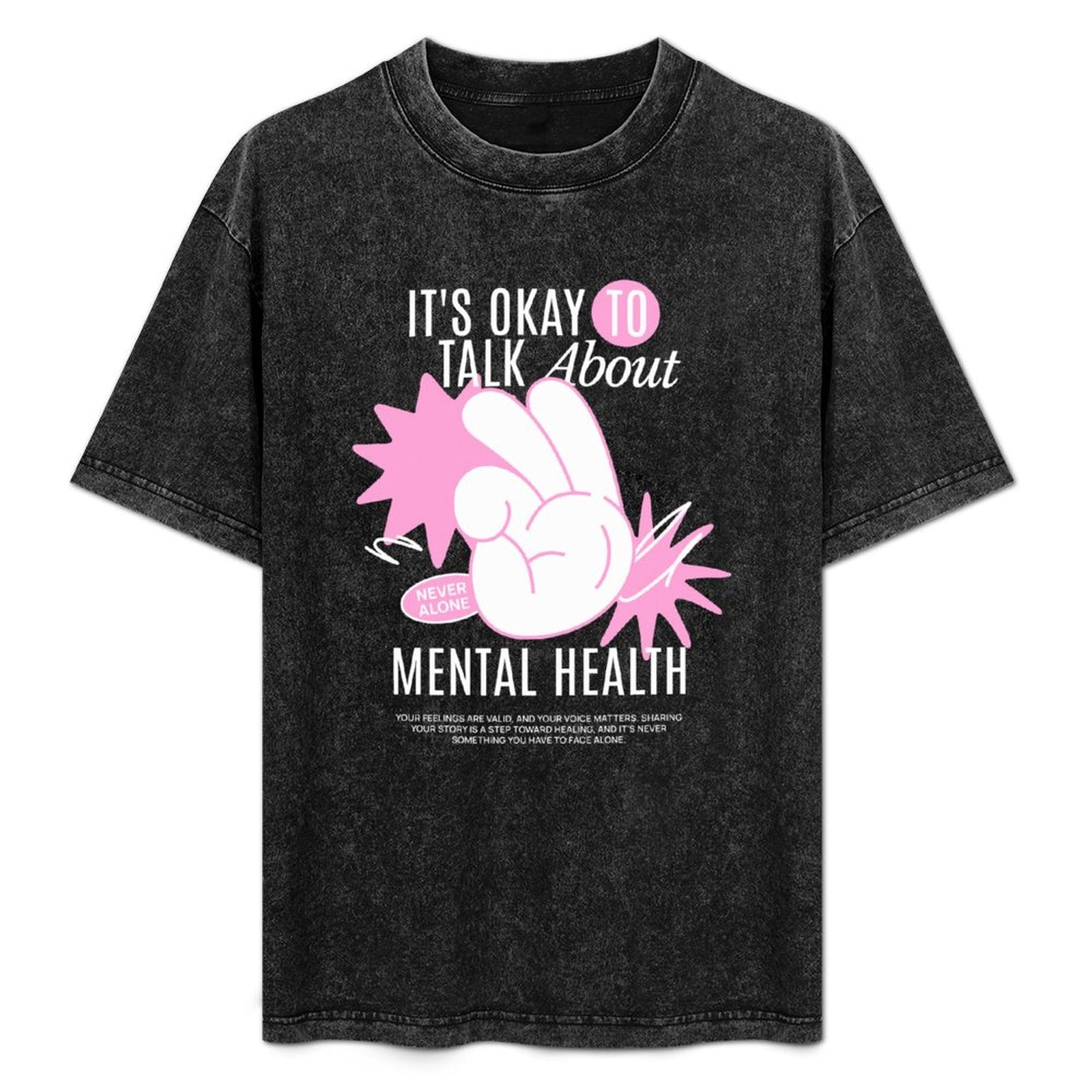 Women's Washed Vintage T-Shirt - It's Okay to Talk About Mental Health