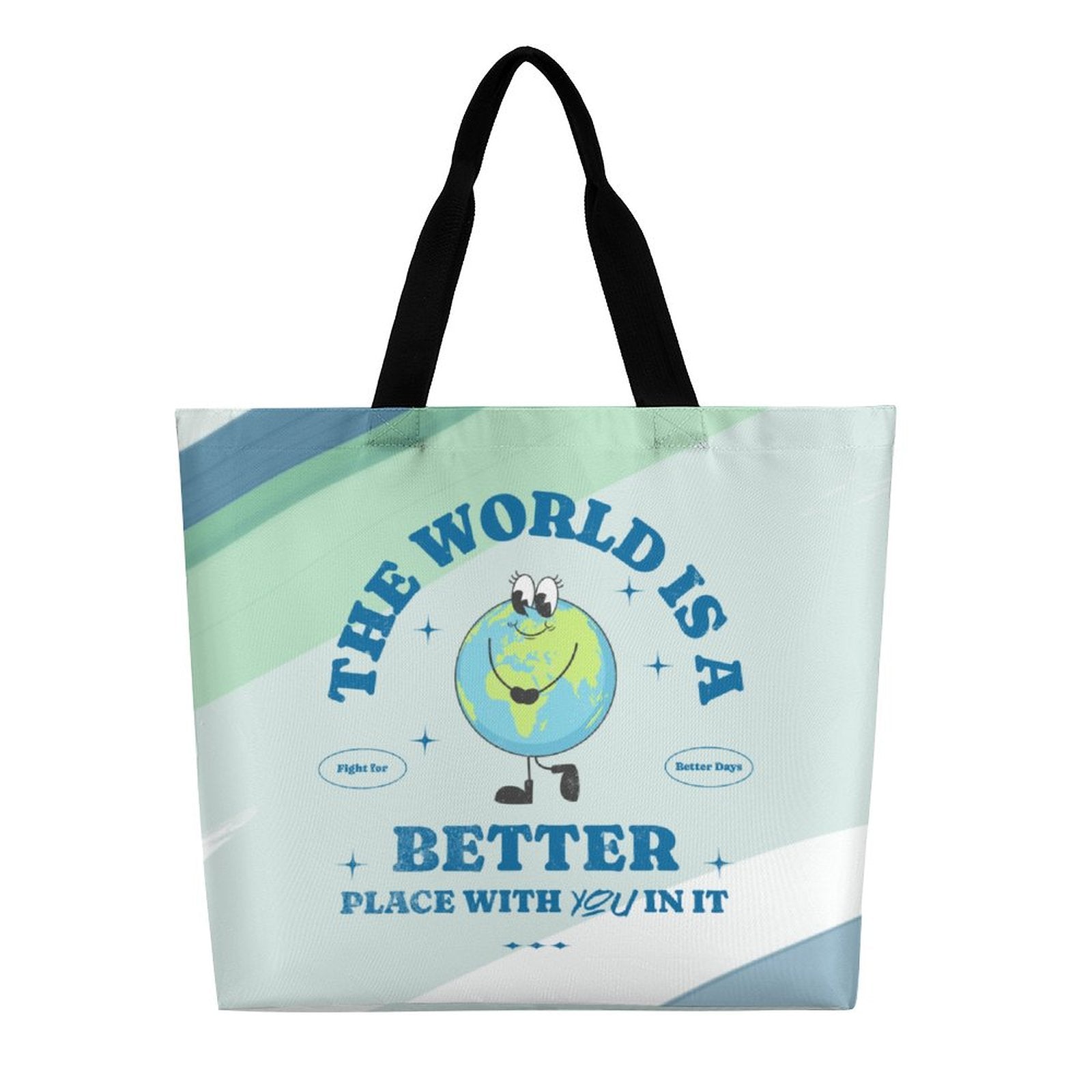 Large One-Shoulder Shopping Bag - The World is a Better Place