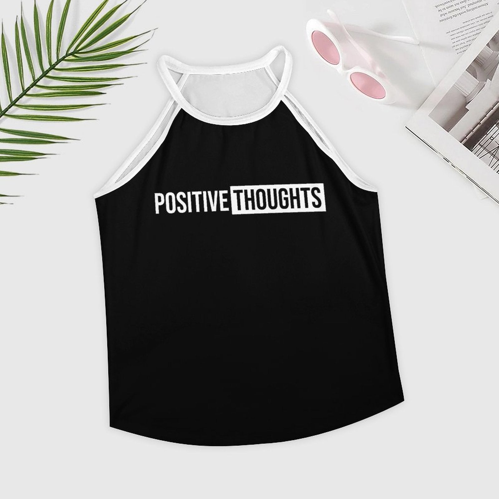 Camiseta sin mangas con cuello redondo para mujer - Pensamientos positivos 