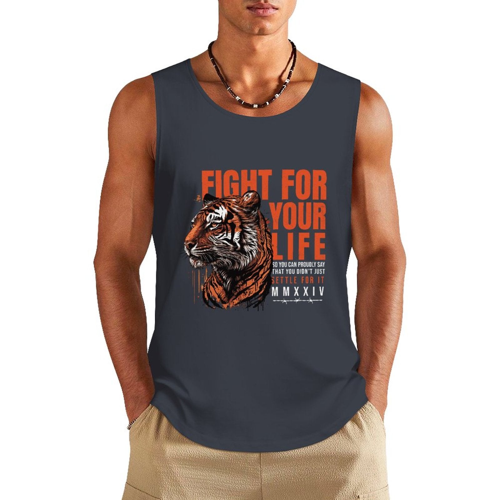 Débardeur athlétique pour hommes - Tiger Fight for Your Life