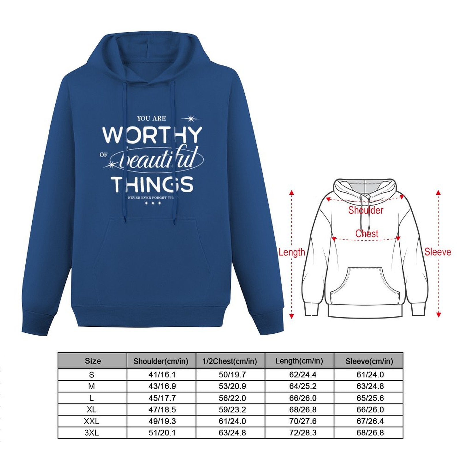 Women's Hoodie - You are Worthy of Beautiful Things