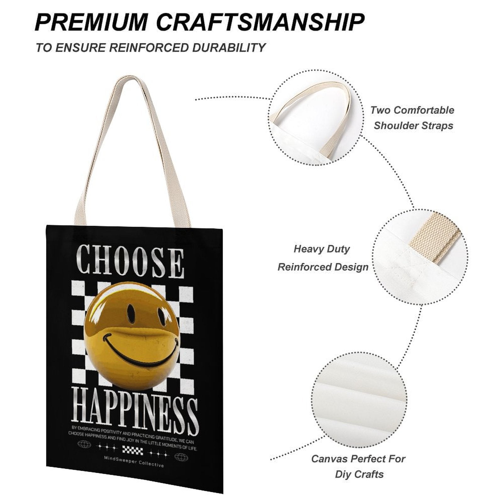 Canvas Tote Bag - Choose Happiness