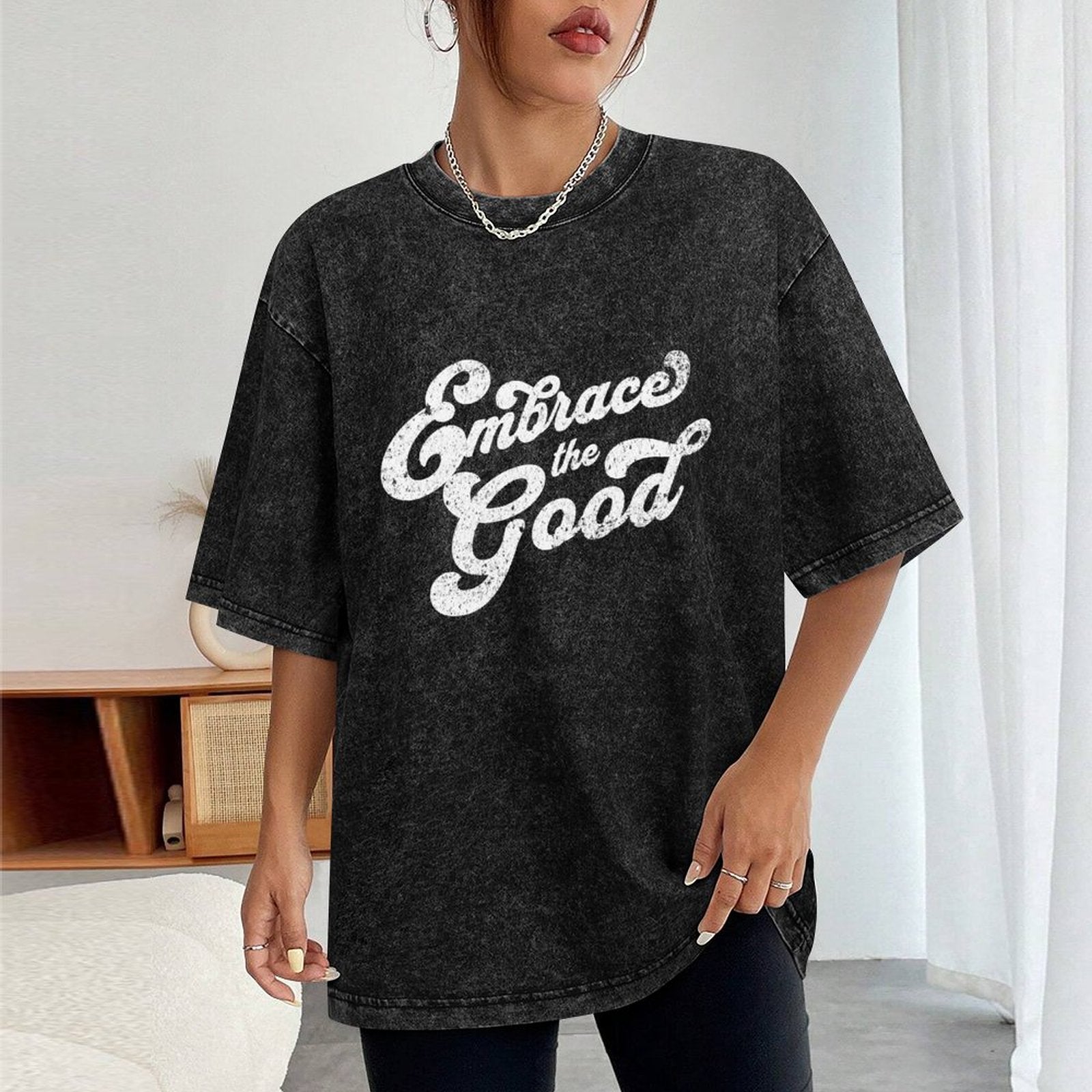 Camiseta vintage lavada para mujer: abraza lo bueno