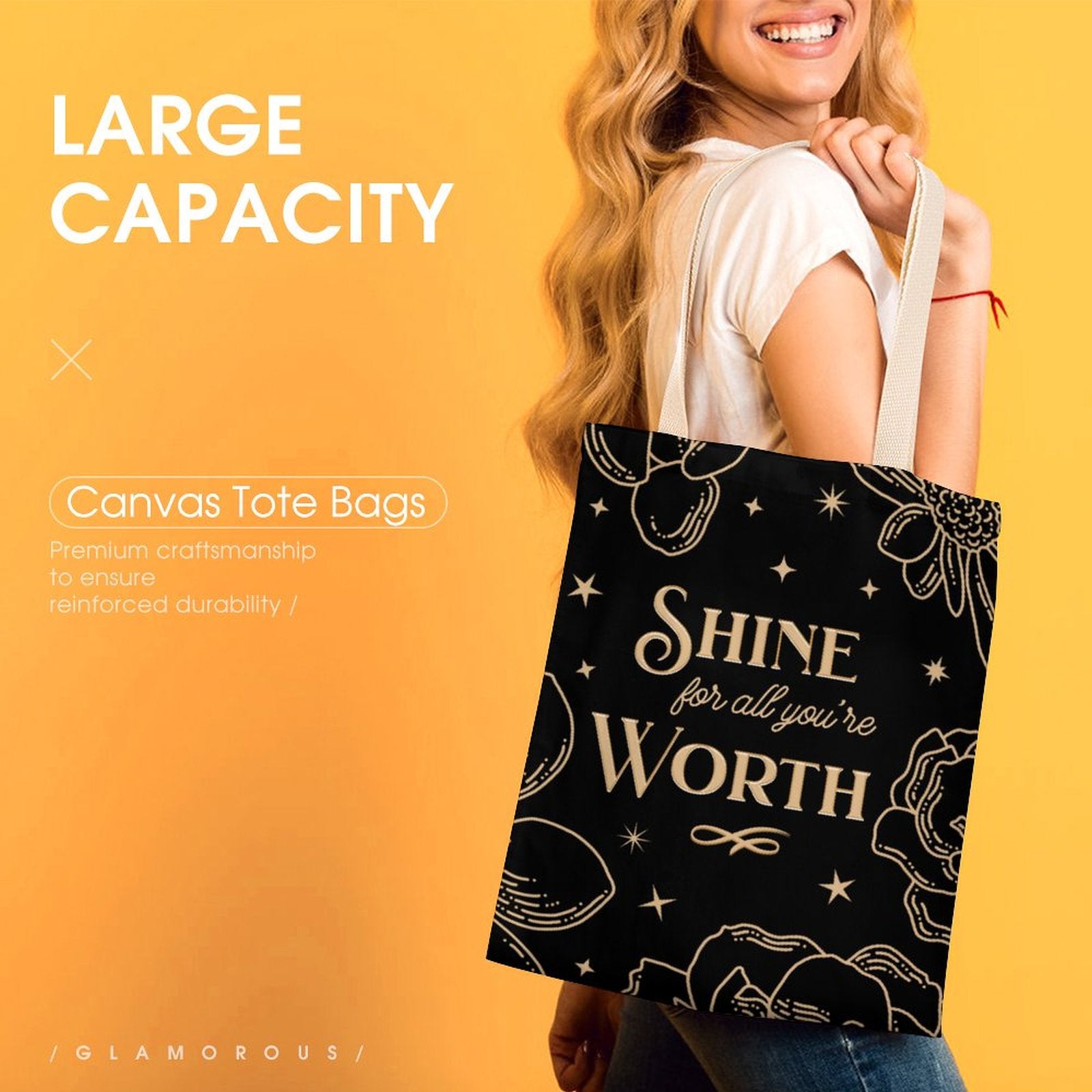 Tote Canvas Bag - Shine for All You're Worth