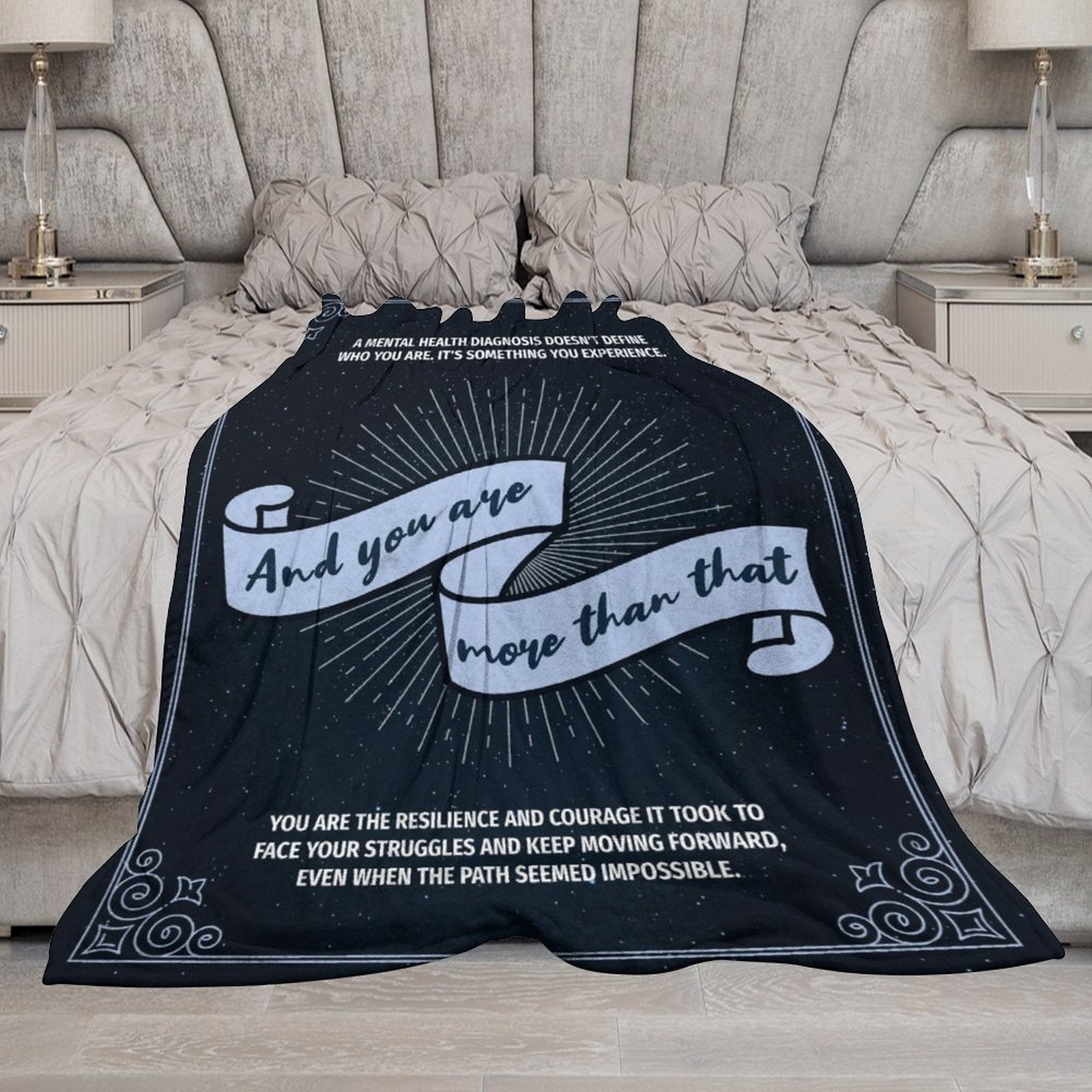 Flannel Blanket - You Are More than a Mental Health Diagnosis (Blue)