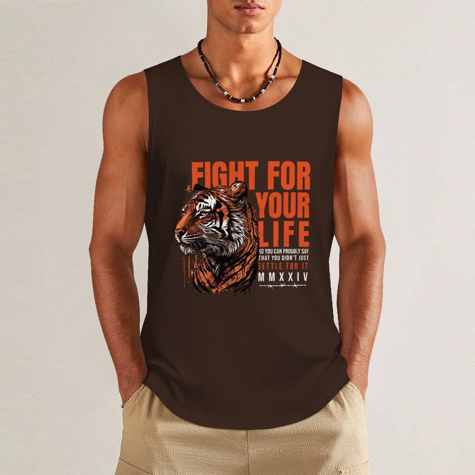 Débardeur athlétique pour hommes - Tiger Fight for Your Life