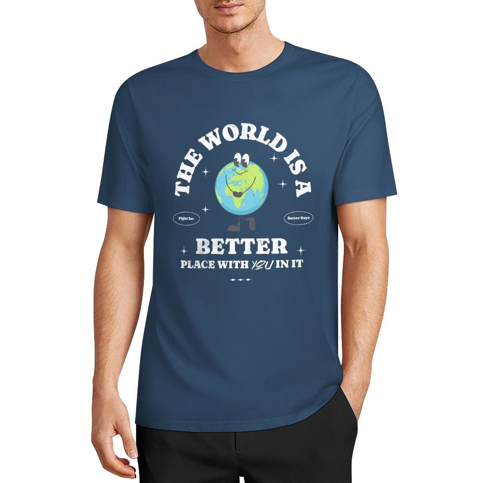 Unisex Short Sleeve T-shirt - The World's Better with You (Blues)