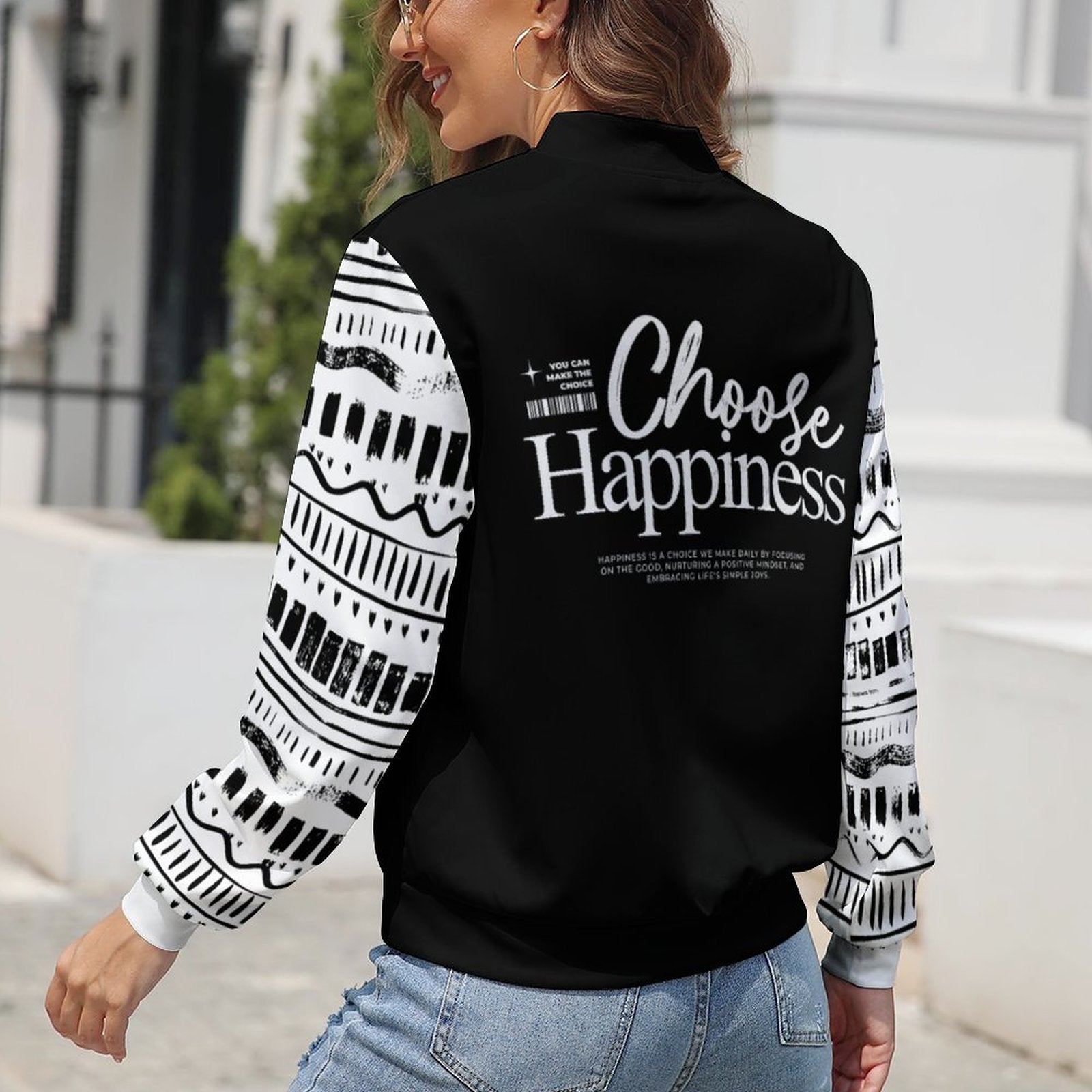 Chaqueta con cremallera para mujer - Elige la felicidad