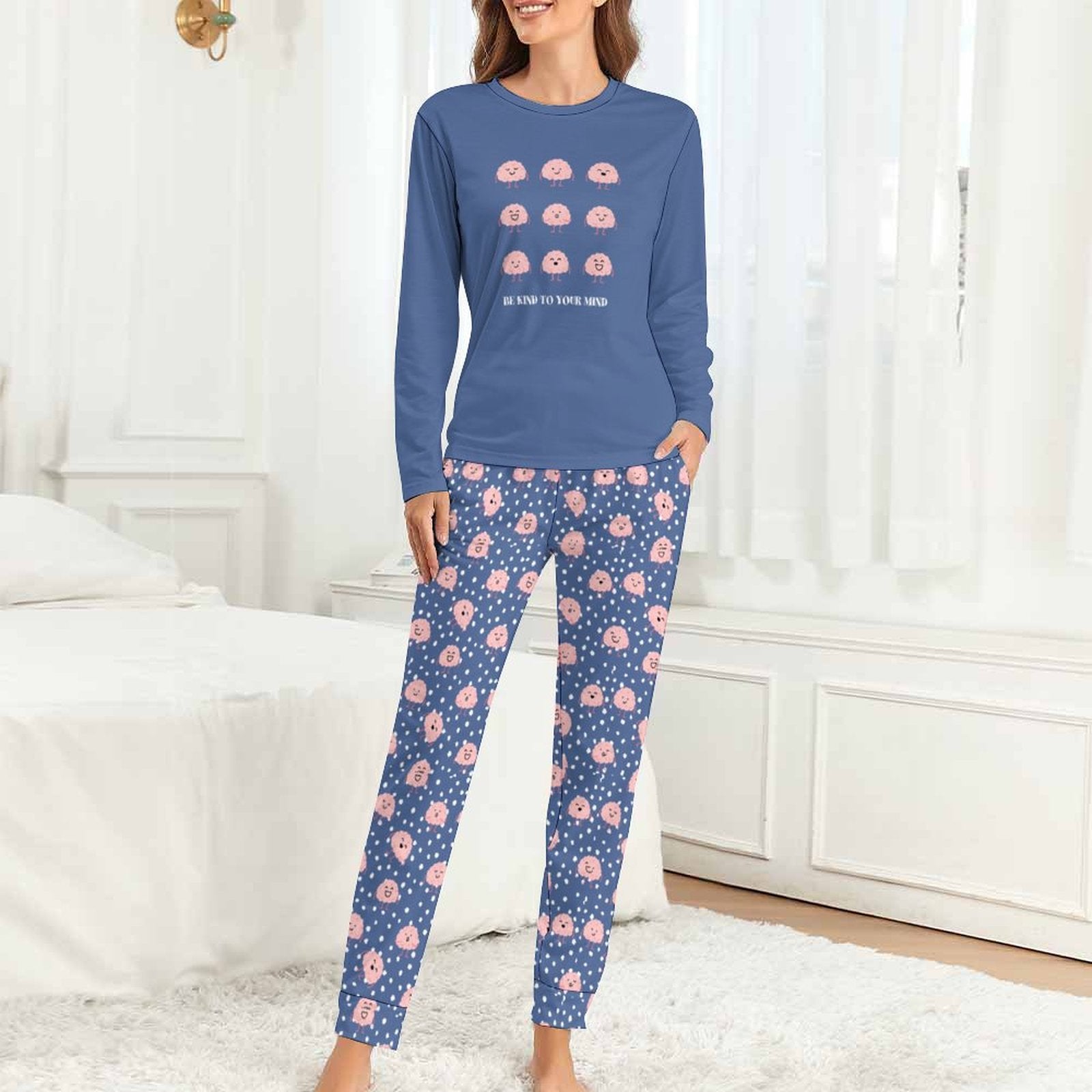 Women's 2-Piece Pj Set - Be Kind to Your Mind