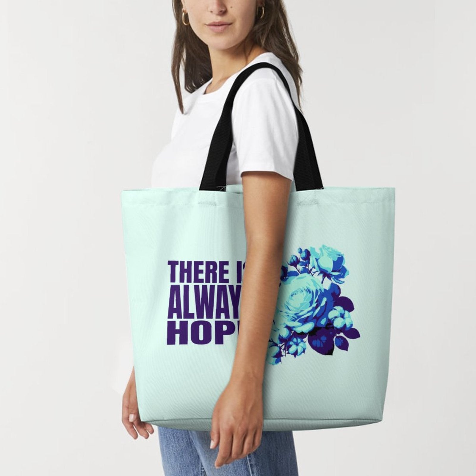 Large One Shoulder Shopping Bag - There is Always Hope