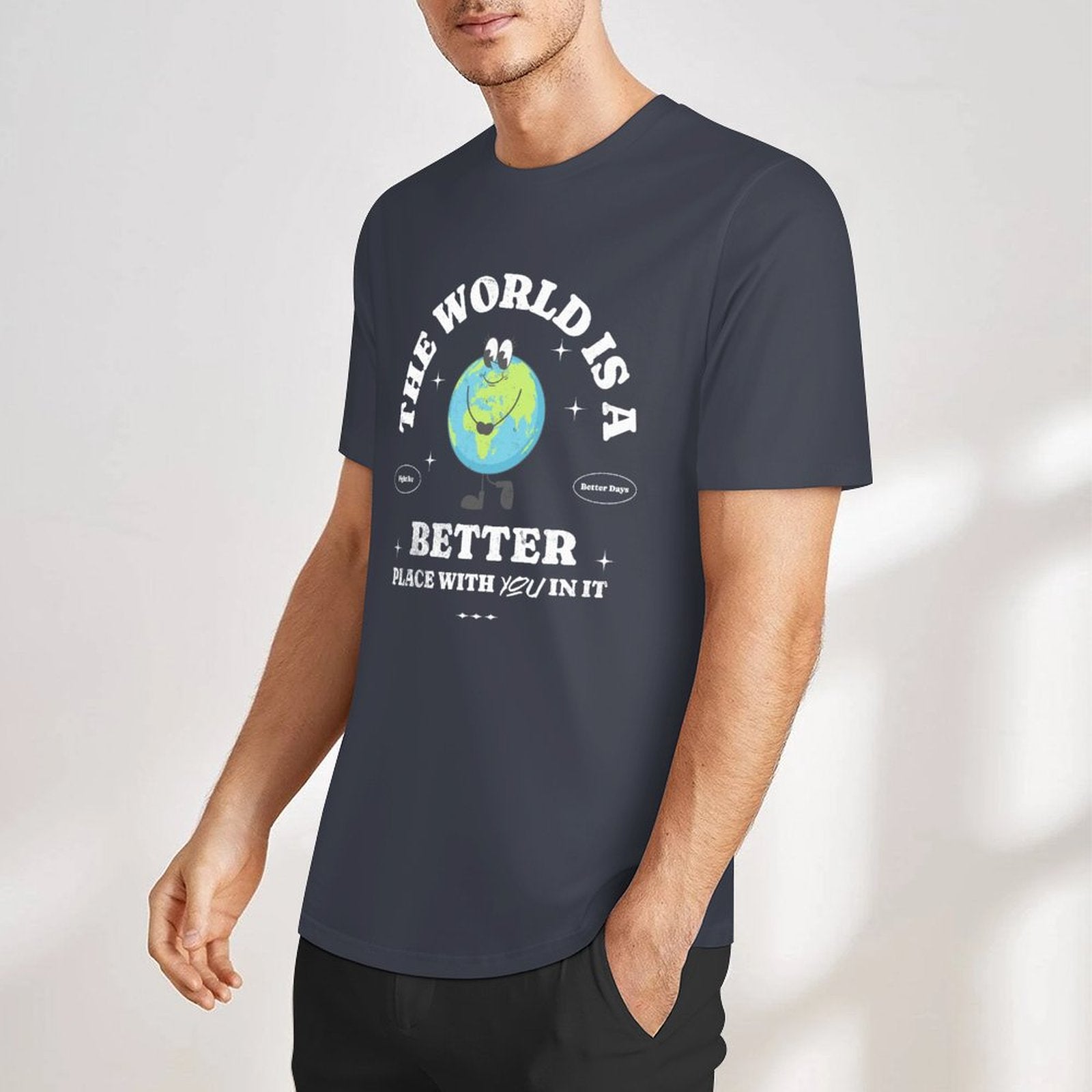 Unisex Short Sleeve T-shirt - The World's Better with You (Blues)