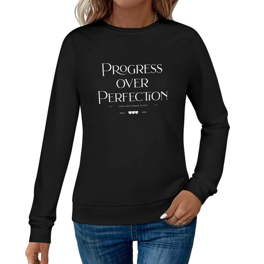 Sudadera estampada para mujer - Progress Over Perfection