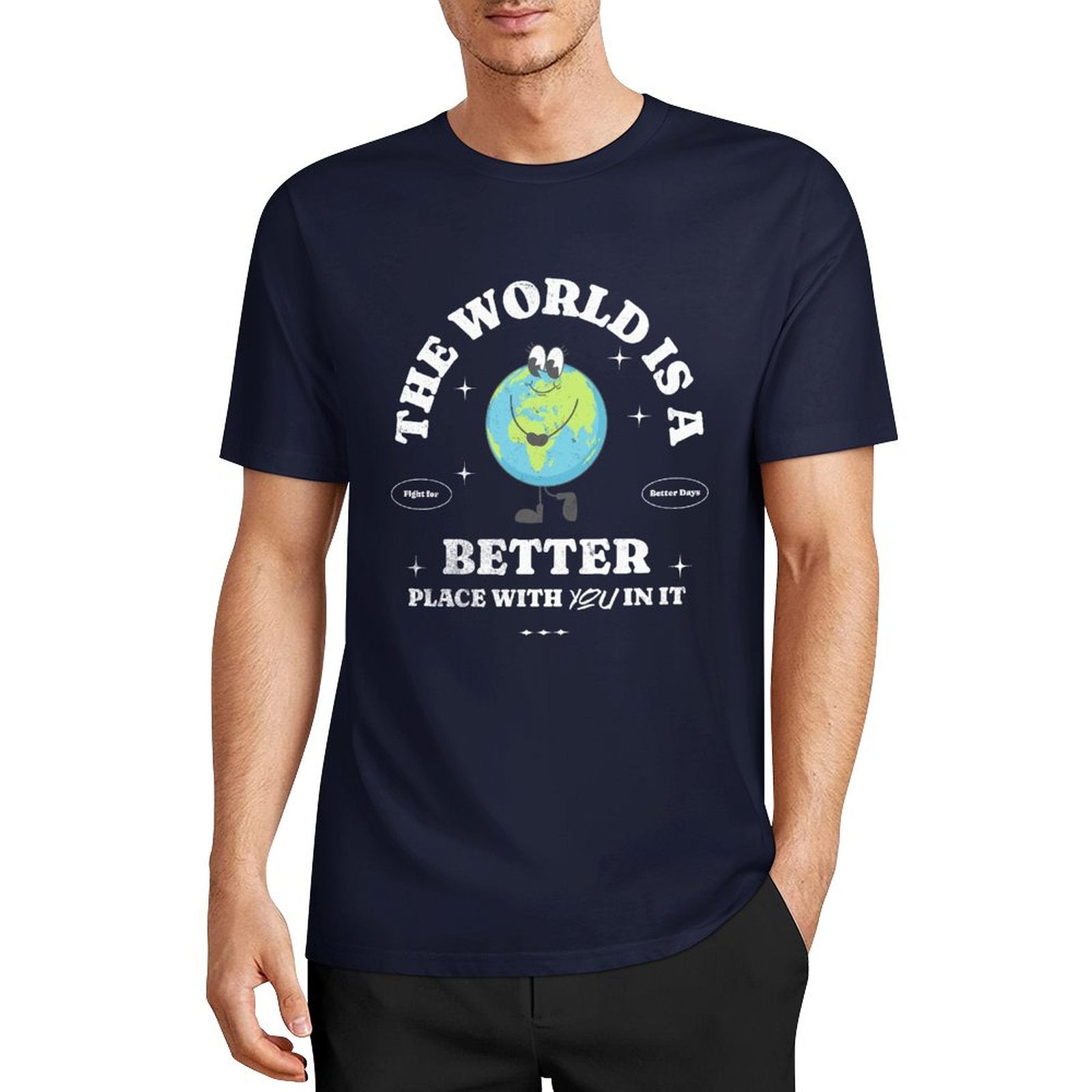 Unisex Short Sleeve T-shirt - The World's Better with You (Blues)