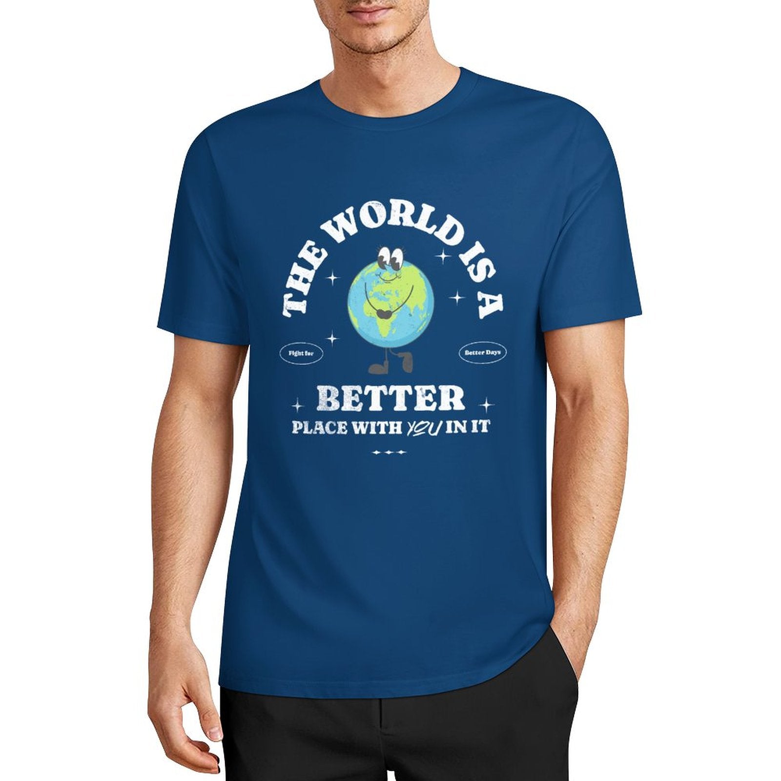 Unisex Short Sleeve T-shirt - The World's Better with You (Blues)