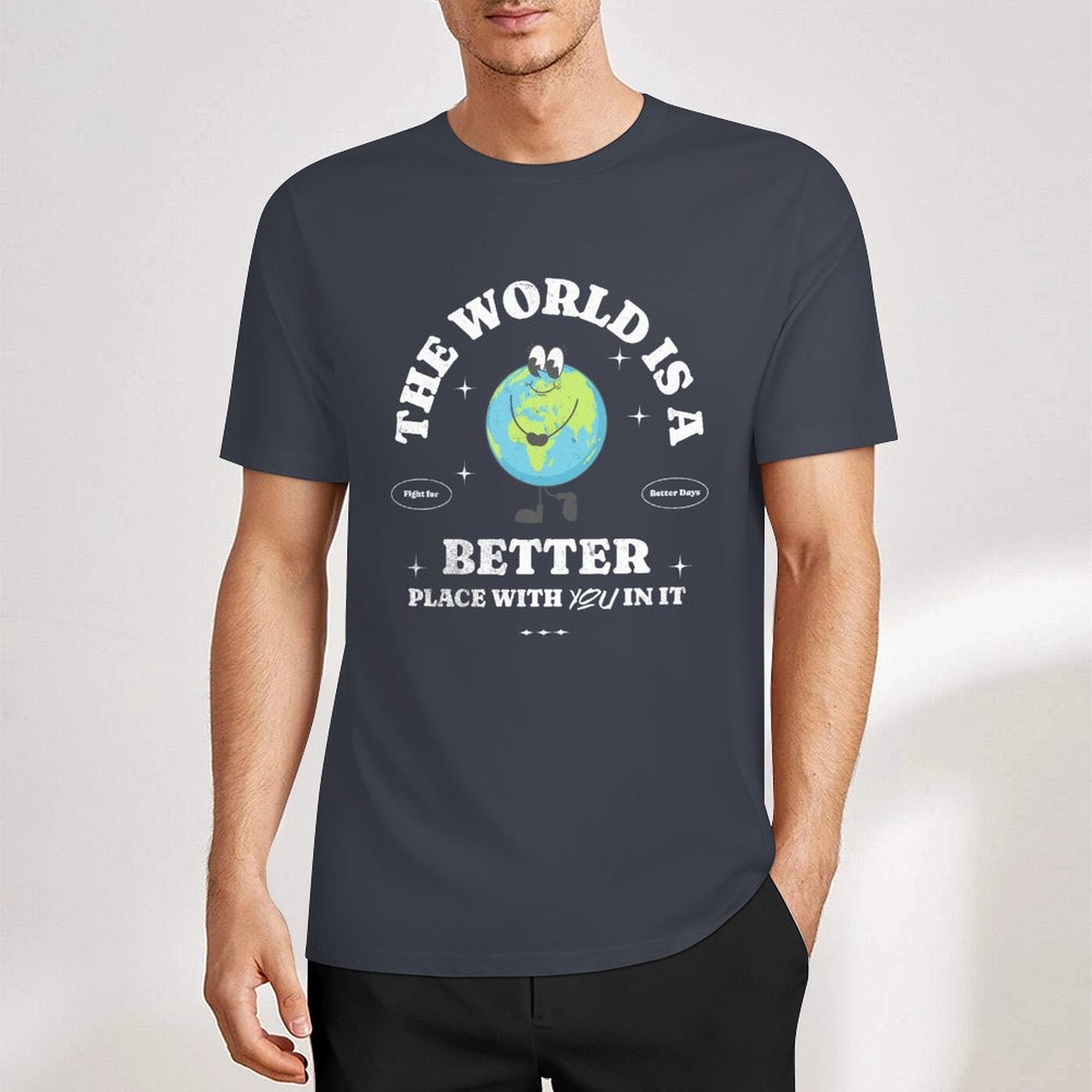 Unisex Short Sleeve T-shirt - The World's Better with You (Blues)