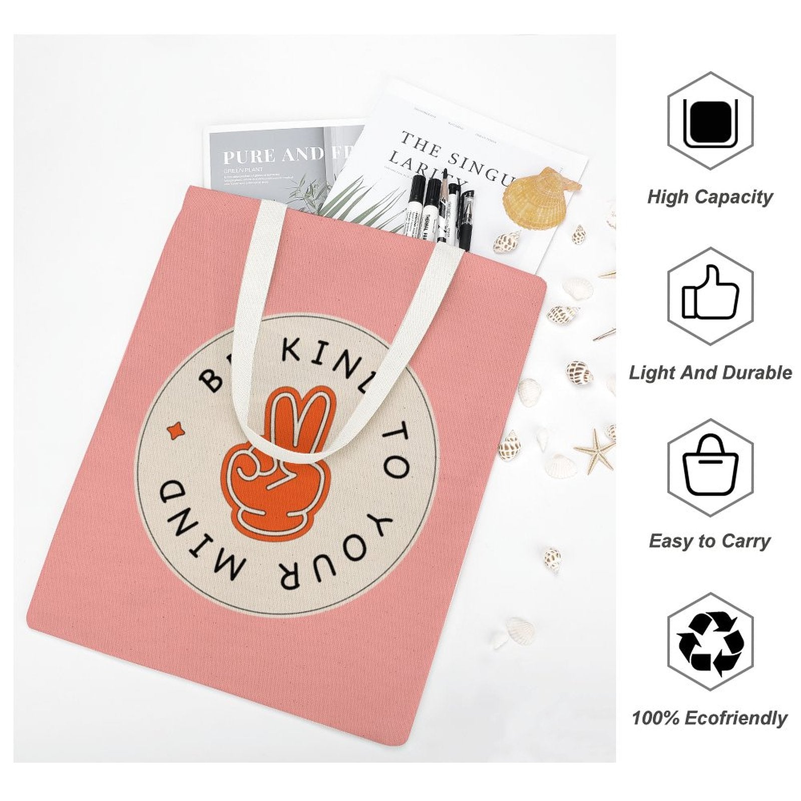 Canvas Tote Handbag - Be Kind to Your Mind