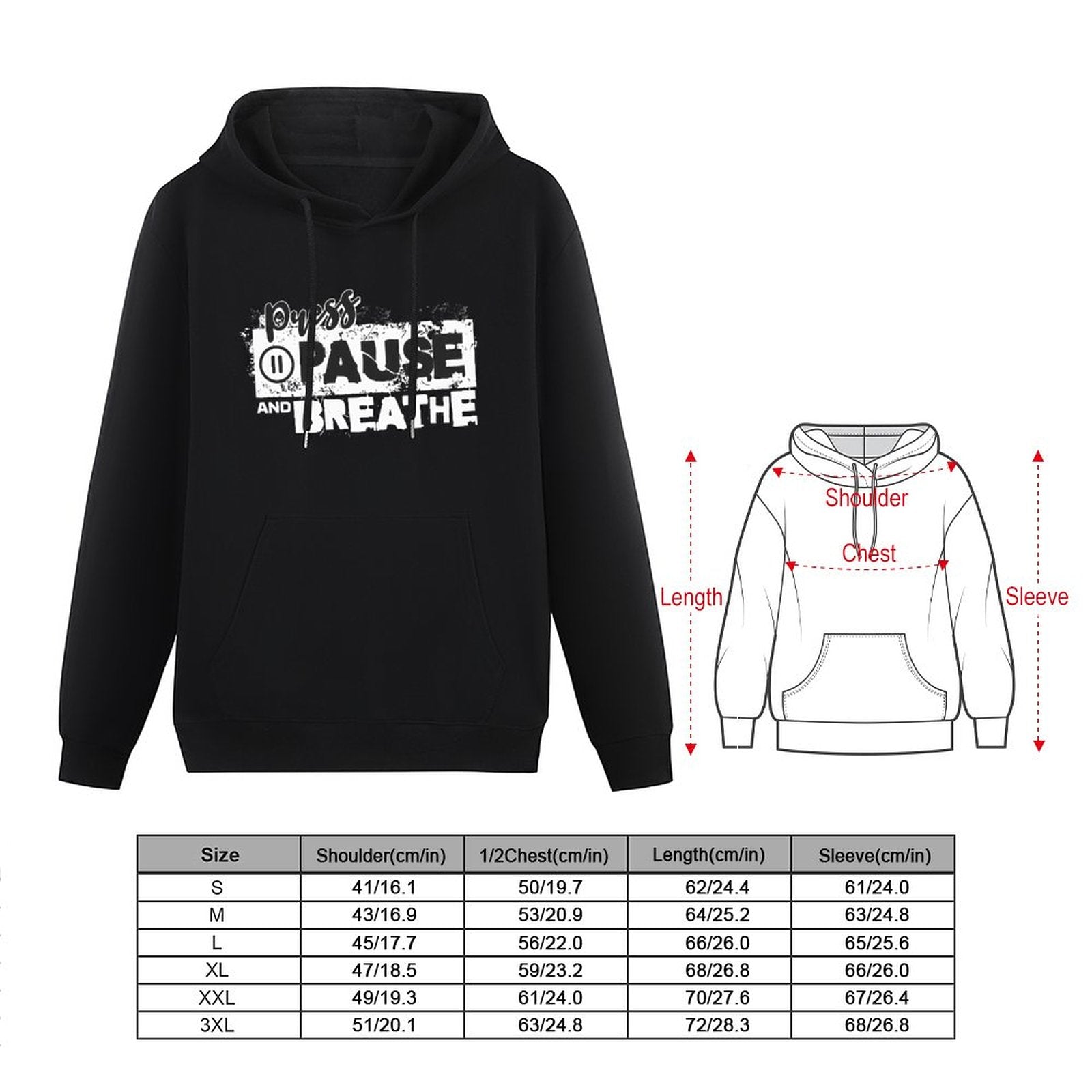 Women's Hoodie - Press Pause and Breathe