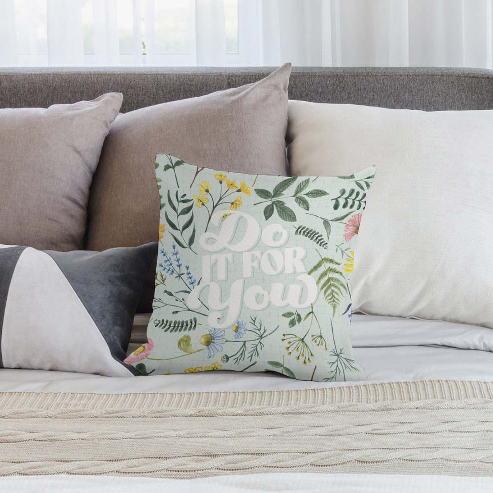 Square Throw Pillow Cover - Do it for You