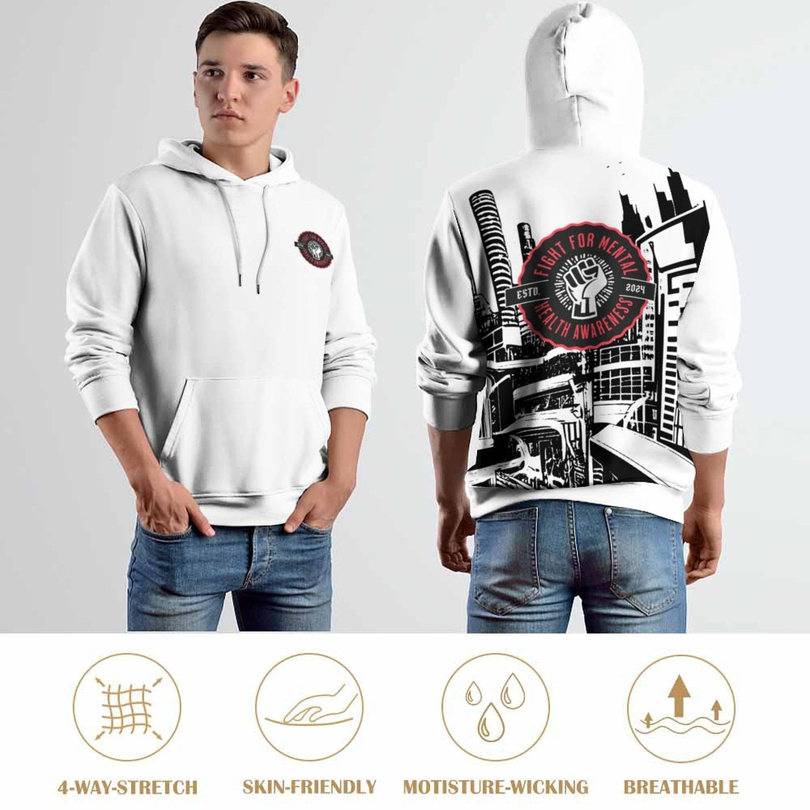 Men's Hoodie - Fight for Mental Health