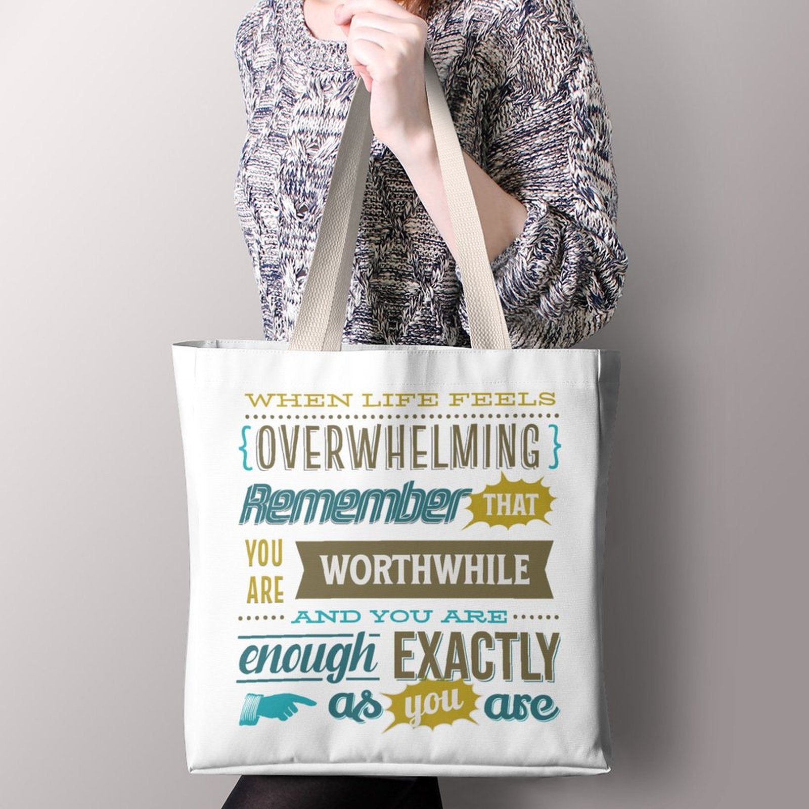 Women's Canvas Tote Bags - When Life Feels Overwhelming