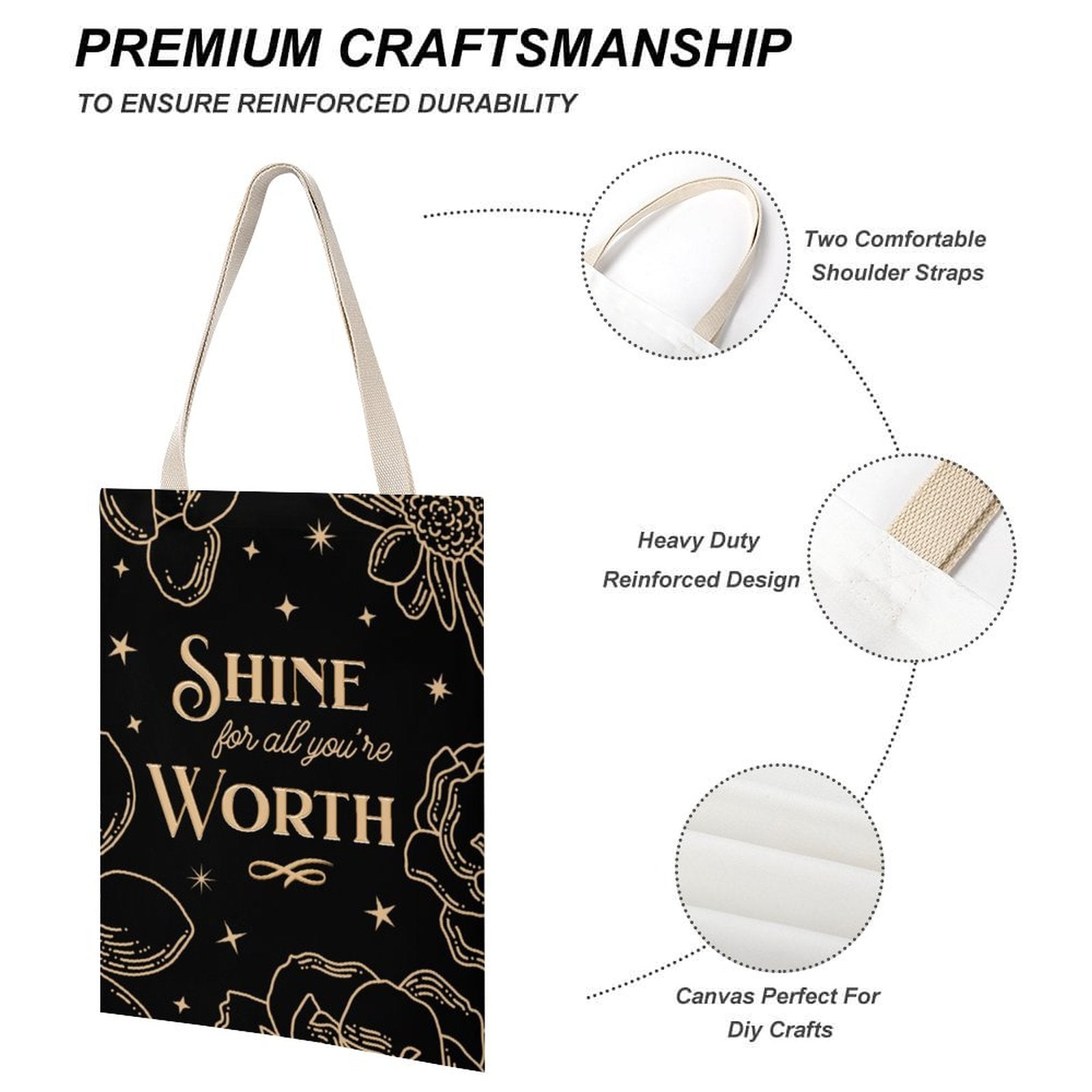 Tote Canvas Bag - Shine for All You're Worth