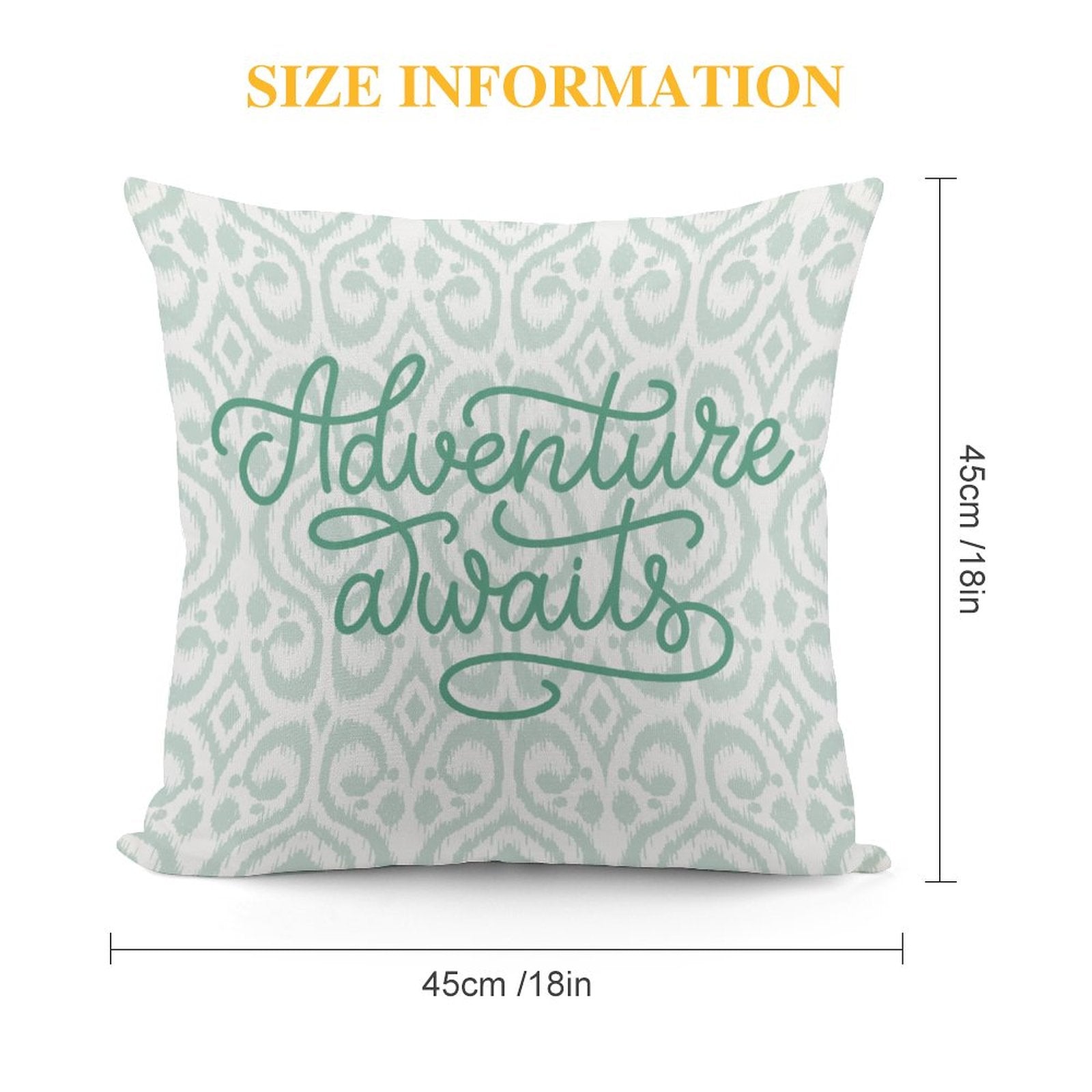 Square Throw Pillow Cover - Adventure Awaits