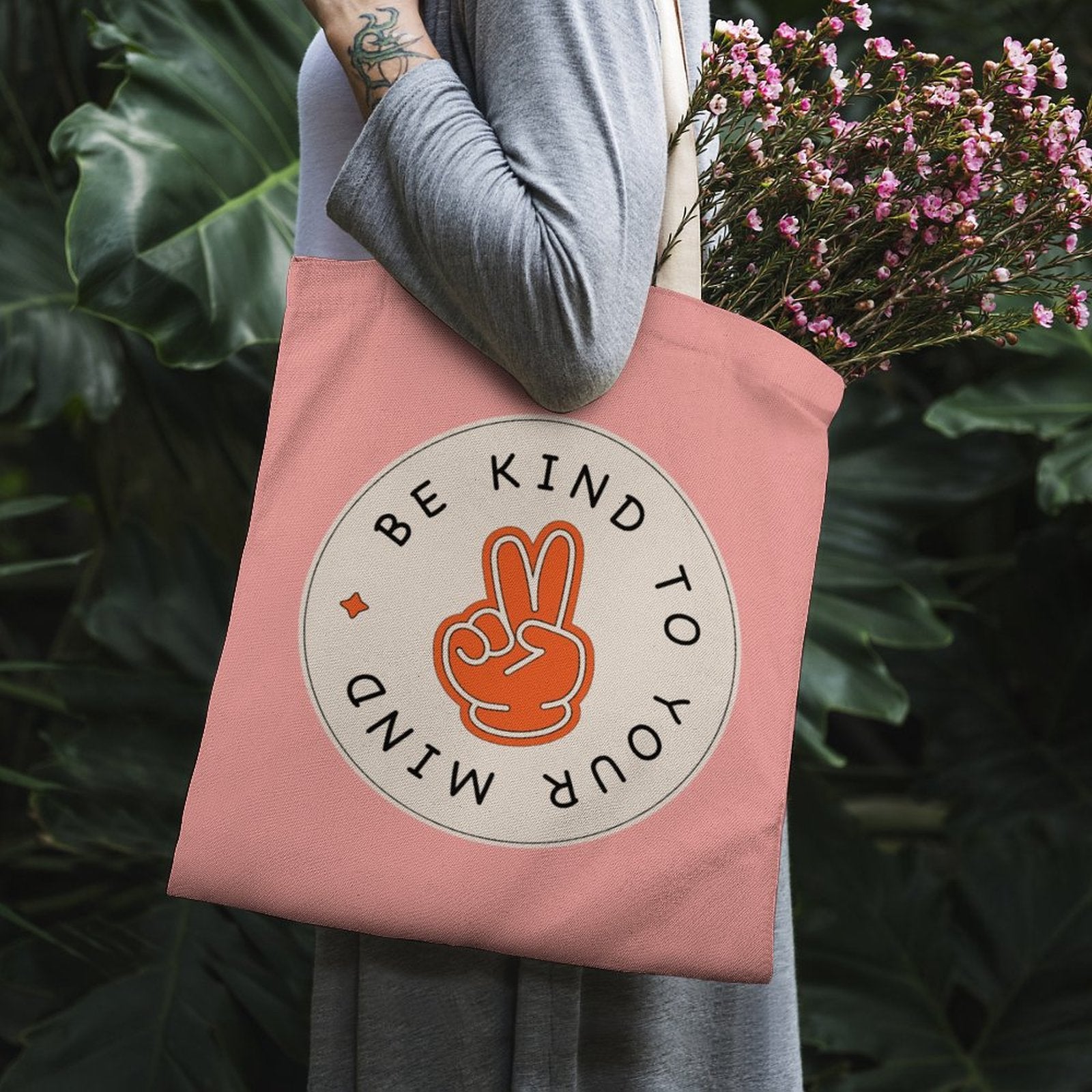 Canvas Tote Handbag - Be Kind to Your Mind